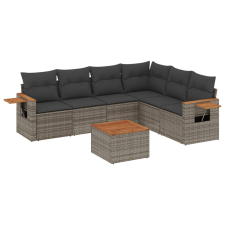 vidaXL 7 részes szürke polyrattan kerti ülőgarnitúra párnákkal (3226851) kerti bútor