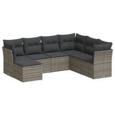 vidaXL 7 részes szürke polyrattan kerti ülőgarnitúra párnákkal (3249829) kerti bútor