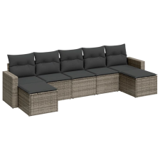 vidaXL 7 részes szürke polyrattan kerti ülőgarnitúra párnákkal (3251677) kerti bútor