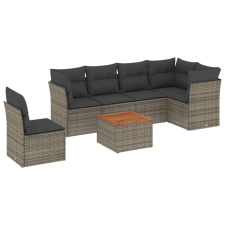 vidaXL 7 részes szürke polyrattan kerti ülőgarnitúra párnákkal (3255997) kerti bútor
