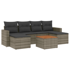 vidaXL 7 részes szürke polyrattan kerti ülőgarnitúra párnákkal (3256578) kerti bútor