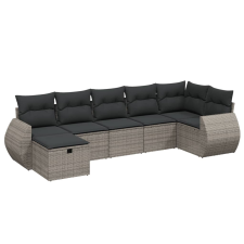 vidaXL 7 részes szürke polyrattan kerti ülőgarnitúra párnákkal (3264126) kerti bútor