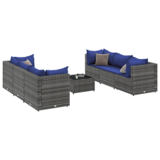 vidaXL 7 részes szürke polyrattan kerti ülőgarnitúra párnákkal (3308031) kerti bútor
