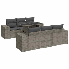 vidaXL 7 részes szürke polyrattan kerti ülőgarnitúra párnákkal (3326741) kerti bútor