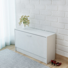 vidaXL 80x24x45 cm Fehér cipőtároló pad bútor