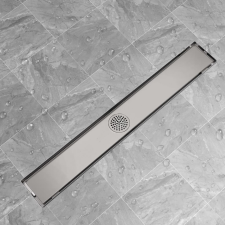 vidaXL 830x140 mm lineáris rozsdamentes acél zuhany lefolyó fürdőszoba kiegészítő