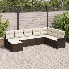 vidaXL 8 darabos Kerti Sofa Szett Párnákkal Barna Poli Rattan kerti bútor