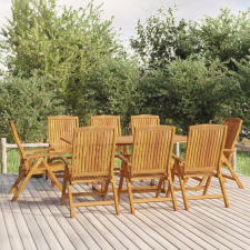 vidaXL 8 db dönthető tömör tíkfa kerti szék kerti bútor