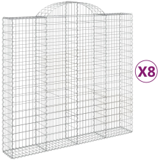 vidaXL 8 db íves horganyzott vas gabion kosár 200x50x180/200 cm (3146410) kerti tárolás