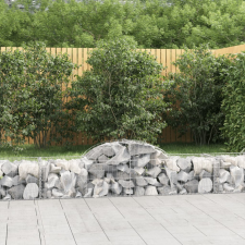 vidaXL 8 db íves horganyzott vas gabion kosár 200x50x40/60 cm kerti tárolás