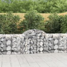 vidaXL 8 db íves horganyzott vas gabion kosár 200x50x80/100 cm kerti tárolás