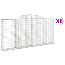 vidaXL 8 db íves horganyzott vas gabion kosár 300x30x140/160 cm (3146563) kerti tárolás