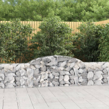 vidaXL 8 db íves horganyzott vas gabion kosár 300x30x60/80 cm (3146491) kerti dekoráció