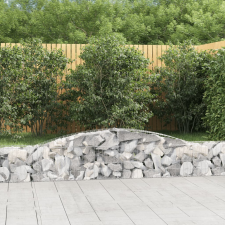 vidaXL 8 db íves horganyzott vas gabion kosár 400x30x40/60 cm kerti dekoráció