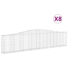 vidaXL 8 db íves horganyzott vas gabion kosár 400x30x80/100 cm (3145819) kerti tárolás