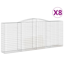 vidaXL 8 db íves horganyzott vas gabion kosár 400x50x160/180 cm (3147041) kerti tárolás