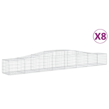 vidaXL 8 db íves horganyzott vas gabion kosár 400x50x40/60 cm (3145923) kerti tárolás