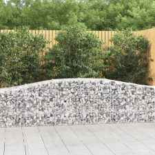 vidaXL 8 db íves horganyzott vas gabion kosár 400x50x60/80 cm kerti tárolás