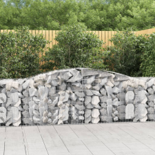 vidaXL 8 db íves horganyzott vas gabion kosár 400x50x80/100 cm kerti tárolás