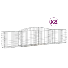vidaXL 8 db íves horganyzott vas gabion kosár 400x50x80/100 cm (3146989) kerti tárolás
