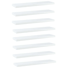 vidaXL 8 db magasfényű fehér forgácslap könyvespolc 40 x 10 x 1,5 cm bútor