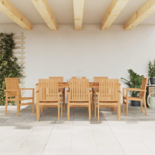 vidaXL 8 db rakásolható tömör tíkfa kerti szék 56,5 x 57,5 x 91 cm kerti bútor