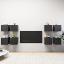 vidaXL 8 db szürke falra szerelhető TV-szekrény 30,5 x 30 x 30 cm bútor