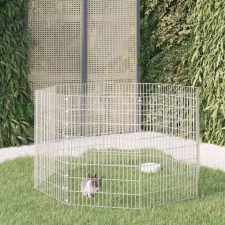vidaXL 8 paneles horganyzott vas nyúlketrec 54x80 cm ketrec, szállítóbox rágcsálóknak