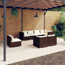 vidaXL 8-részes barna polyrattan kerti ülőgarnitúra párnákkal kerti bútor