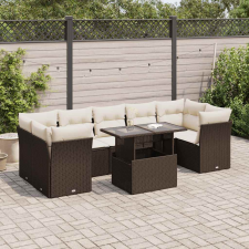 vidaXL 8 részes barna polyrattan kerti ülőgarnitúra párnákkal kerti bútor