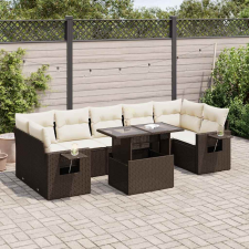 vidaXL 8 részes barna polyrattan kerti ülőgarnitúra párnákkal kerti bútor