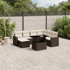 vidaXL 8 részes barna polyrattan kerti ülőgarnitúra párnákkal kerti bútor