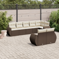vidaXL 8 részes barna polyrattan kerti ülőgarnitúra párnákkal kerti bútor