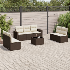vidaXL 8 részes barna polyrattan kerti ülőgarnitúra párnákkal kerti bútor