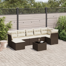 vidaXL 8 részes barna polyrattan kerti ülőgarnitúra párnákkal kerti bútor