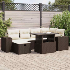 vidaXL 8 részes barna polyrattan kerti ülőgarnitúra párnákkal kerti bútor