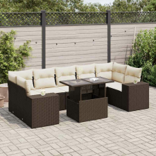 vidaXL 8 részes barna polyrattan kerti ülőgarnitúra párnákkal kerti bútor