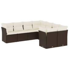vidaXL 8 részes barna polyrattan kerti ülőgarnitúra párnákkal (3218593) kerti bútor