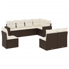 vidaXL 8 részes barna polyrattan kerti ülőgarnitúra párnákkal (3219063) kerti bútor