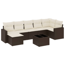 vidaXL 8 részes barna polyrattan kerti ülőgarnitúra párnákkal (3219283) kerti bútor