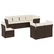 vidaXL 8 részes barna polyrattan kerti ülőgarnitúra párnákkal (3249772) kerti bútor