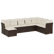 vidaXL 8 részes barna polyrattan kerti ülőgarnitúra párnákkal (3249892) kerti bútor