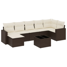 vidaXL 8 részes barna polyrattan kerti ülőgarnitúra párnákkal (3251630) kerti bútor