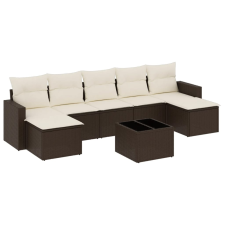 vidaXL 8 részes barna polyrattan kerti ülőgarnitúra párnákkal (3251690) kerti bútor
