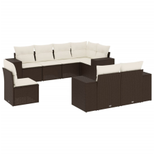 vidaXL 8 részes barna polyrattan kerti ülőgarnitúra párnákkal (3255180) kerti bútor