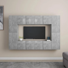 vidaXL 8 részes betonszürke forgácslap TV-szekrényszett bútor
