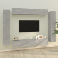 vidaXL 8-részes betonszürke szerelt fa TV-szekrényszett bútor