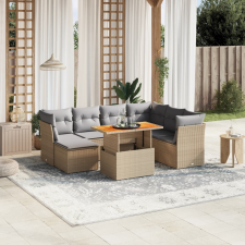 vidaXL 8 részes bézs polyrattan kerti ülőgarnitúra párnával kerti bútor