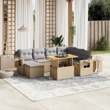 vidaXL 8 részes bézs polyrattan kerti ülőgarnitúra párnával kerti bútor