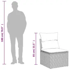 vidaXL 8 részes bézs polyrattan kerti ülőgarnitúra párnával kerti bútor